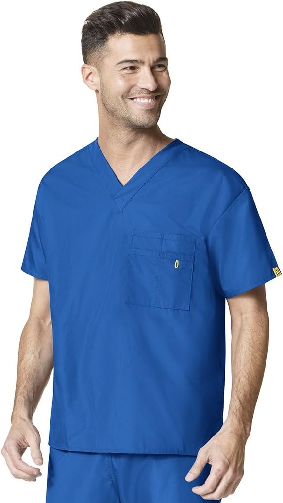 WonderWink unisex-adult Big The Alpha Unisex V-Neck Scrub Top, Royal, 2X-Large