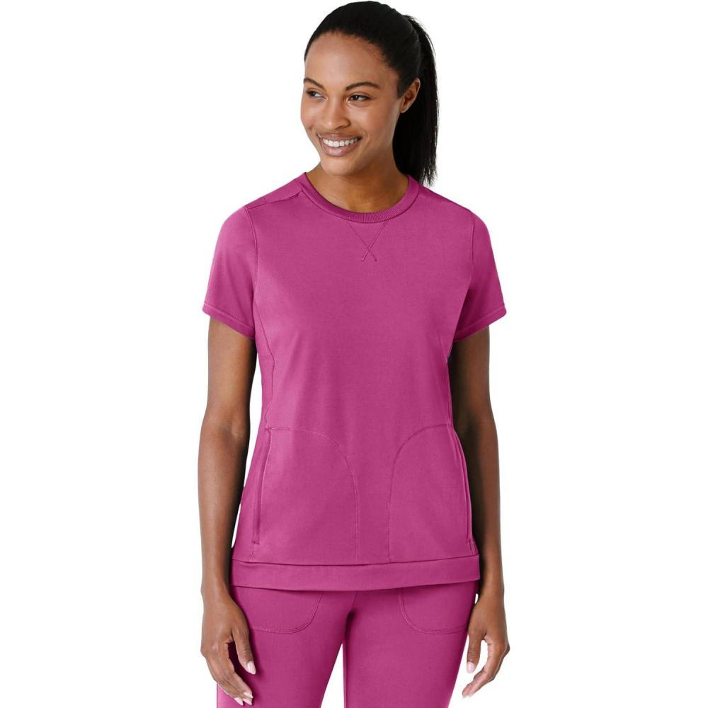 Wink Womens Scrub Top(Raspberry)