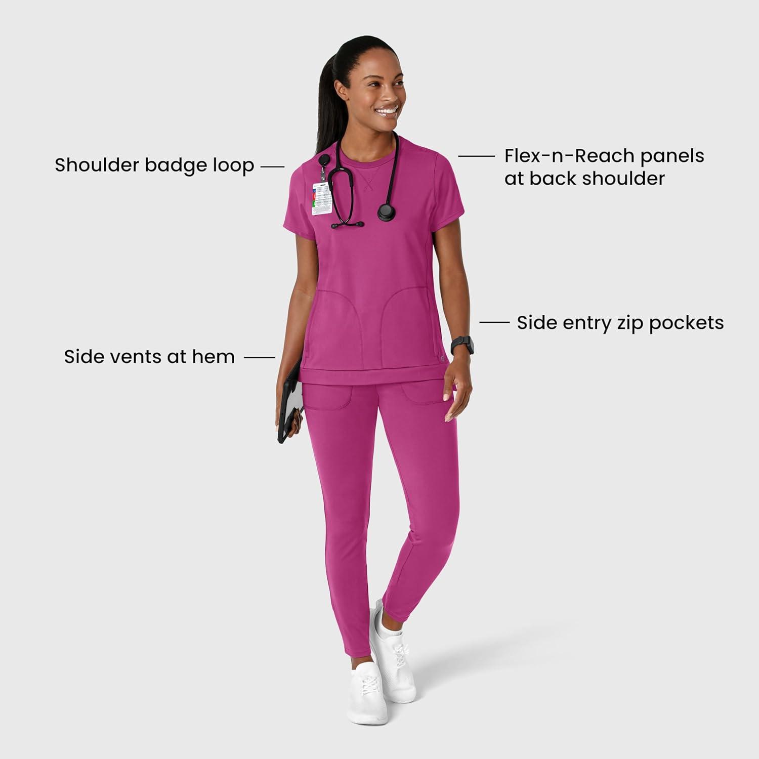 Wink Womens Scrub Top(Raspberry)