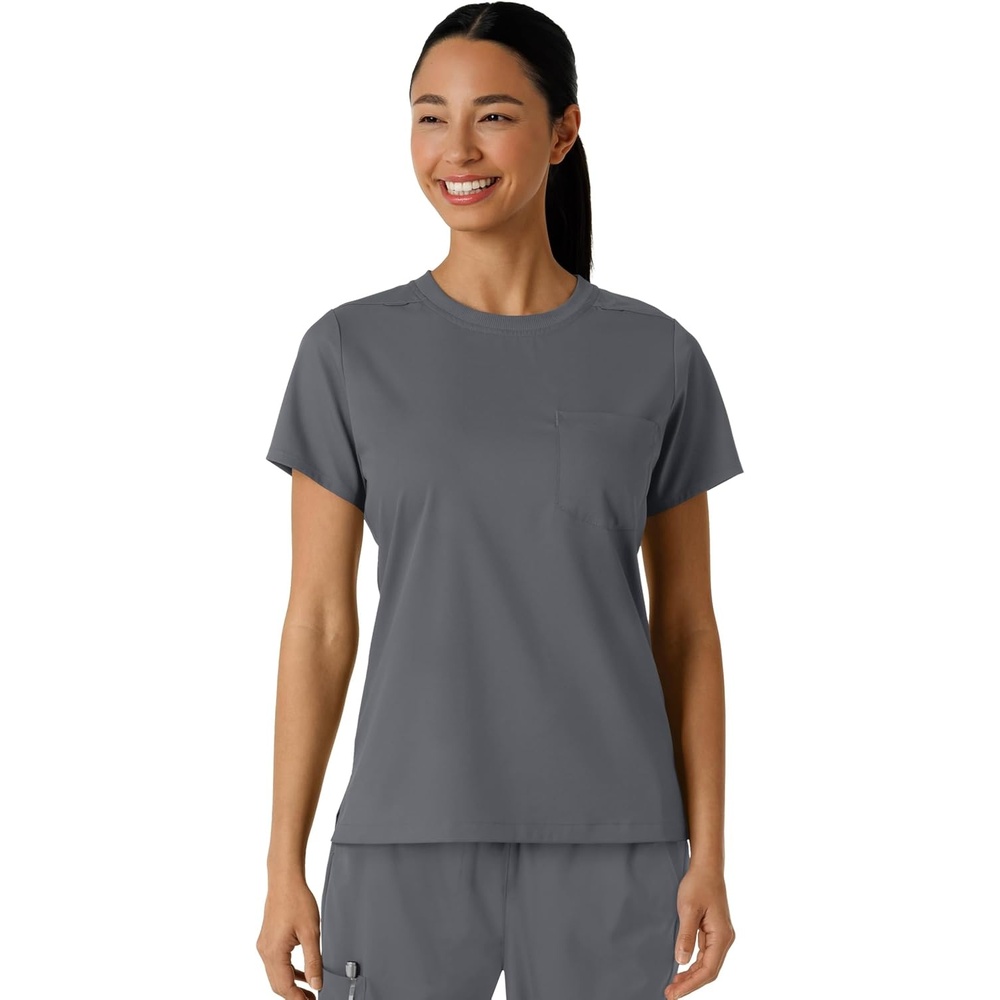 Wink Scrubs for Women, Boundless, Classic Tee with 1 Pocket(Pewter)