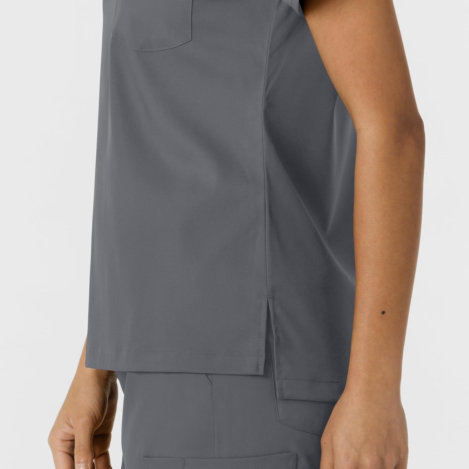 Wink Scrubs for Women, Boundless, Classic Tee with 1 Pocket(Pewter)