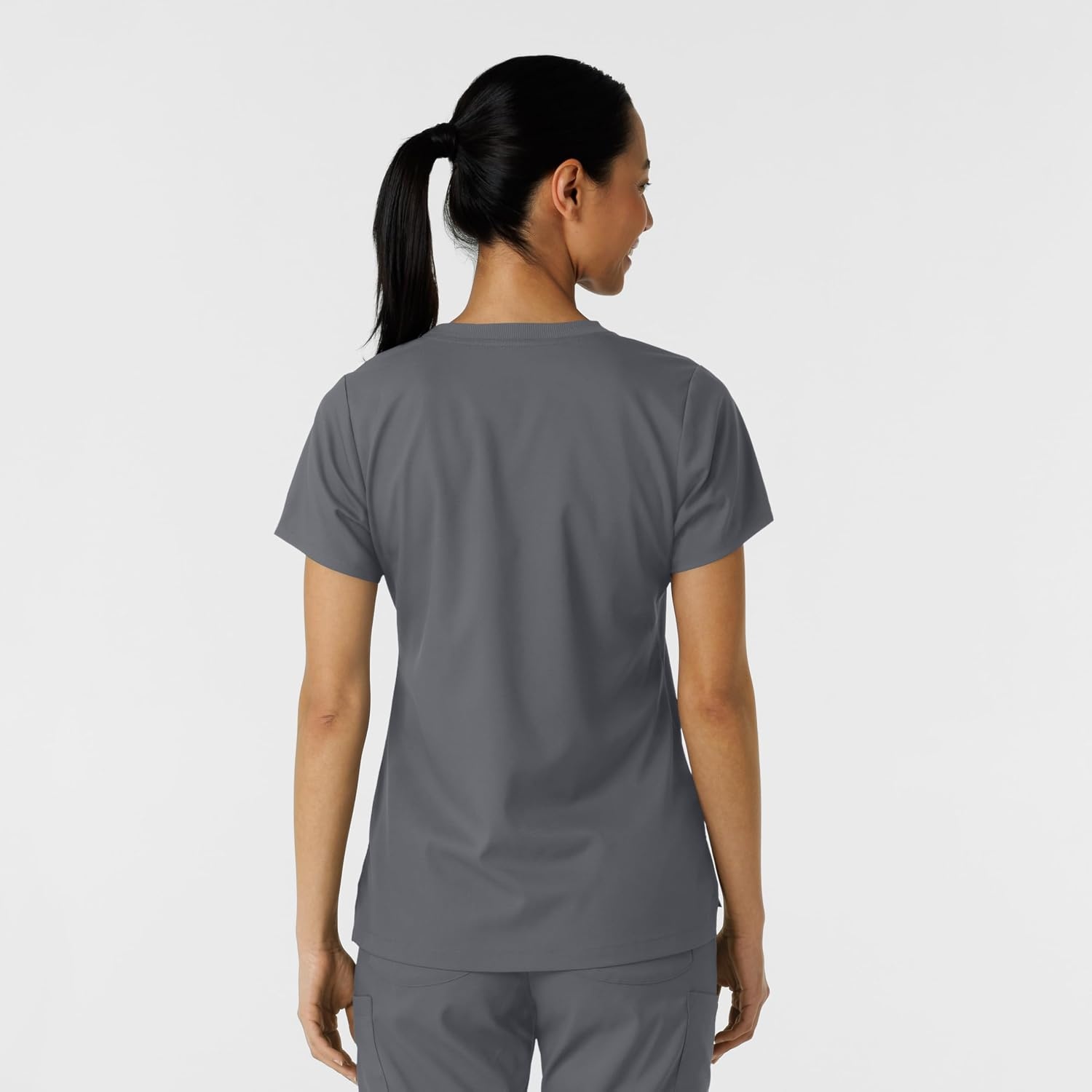Wink Scrubs for Women, Boundless, Classic Tee with 1 Pocket(Pewter)