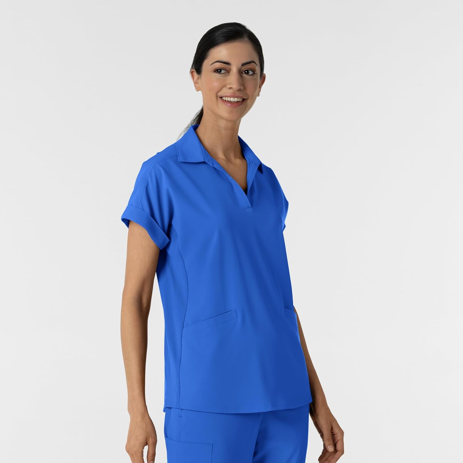 WINK Renew Women’s Flex-n-Reach Collared Scrub Top(Royal)