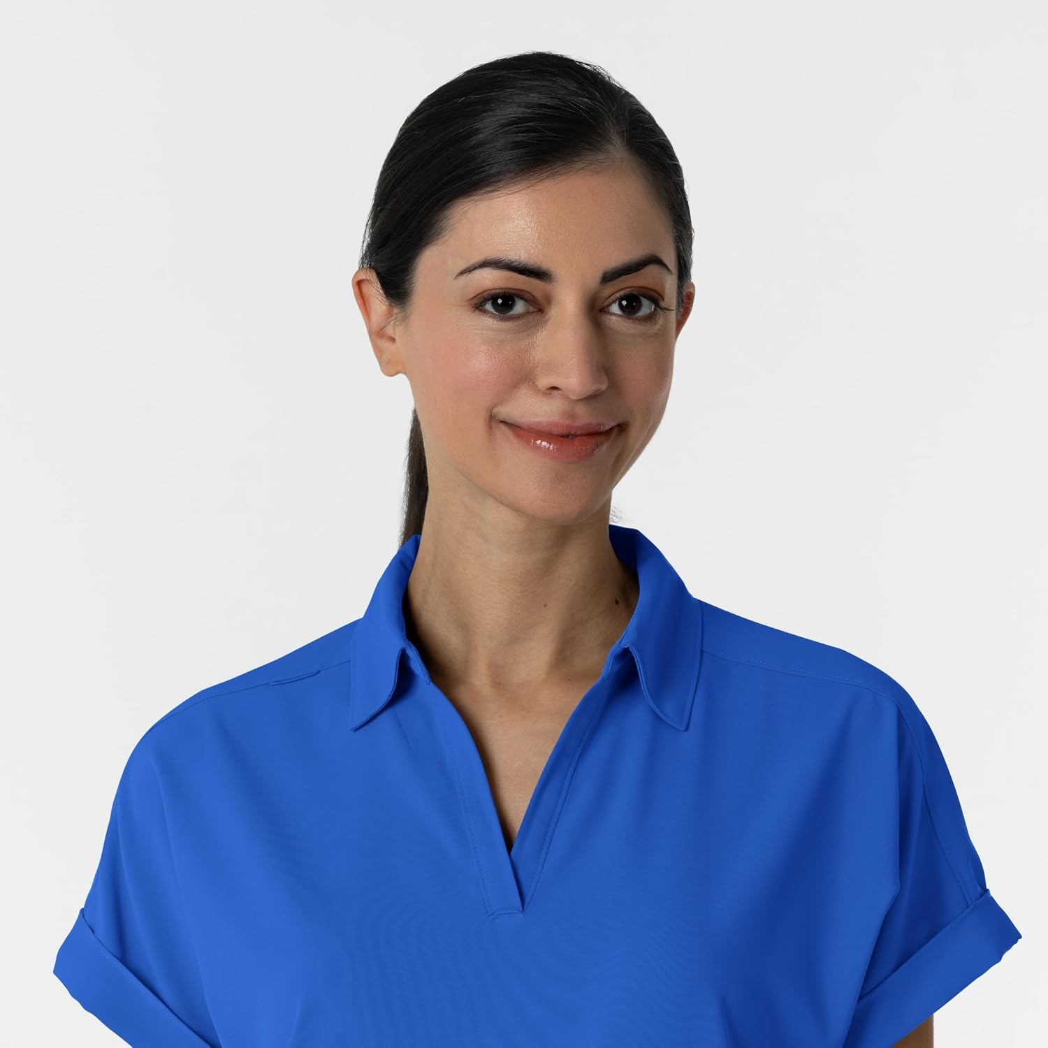 WINK Renew Women’s Flex-n-Reach Collared Scrub Top(Royal)