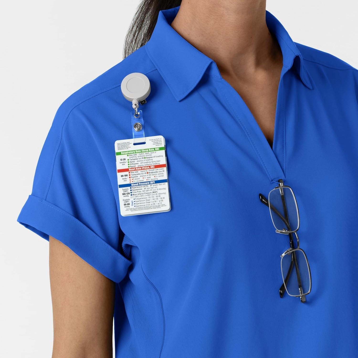 WINK Renew Women’s Flex-n-Reach Collared Scrub Top(Royal)