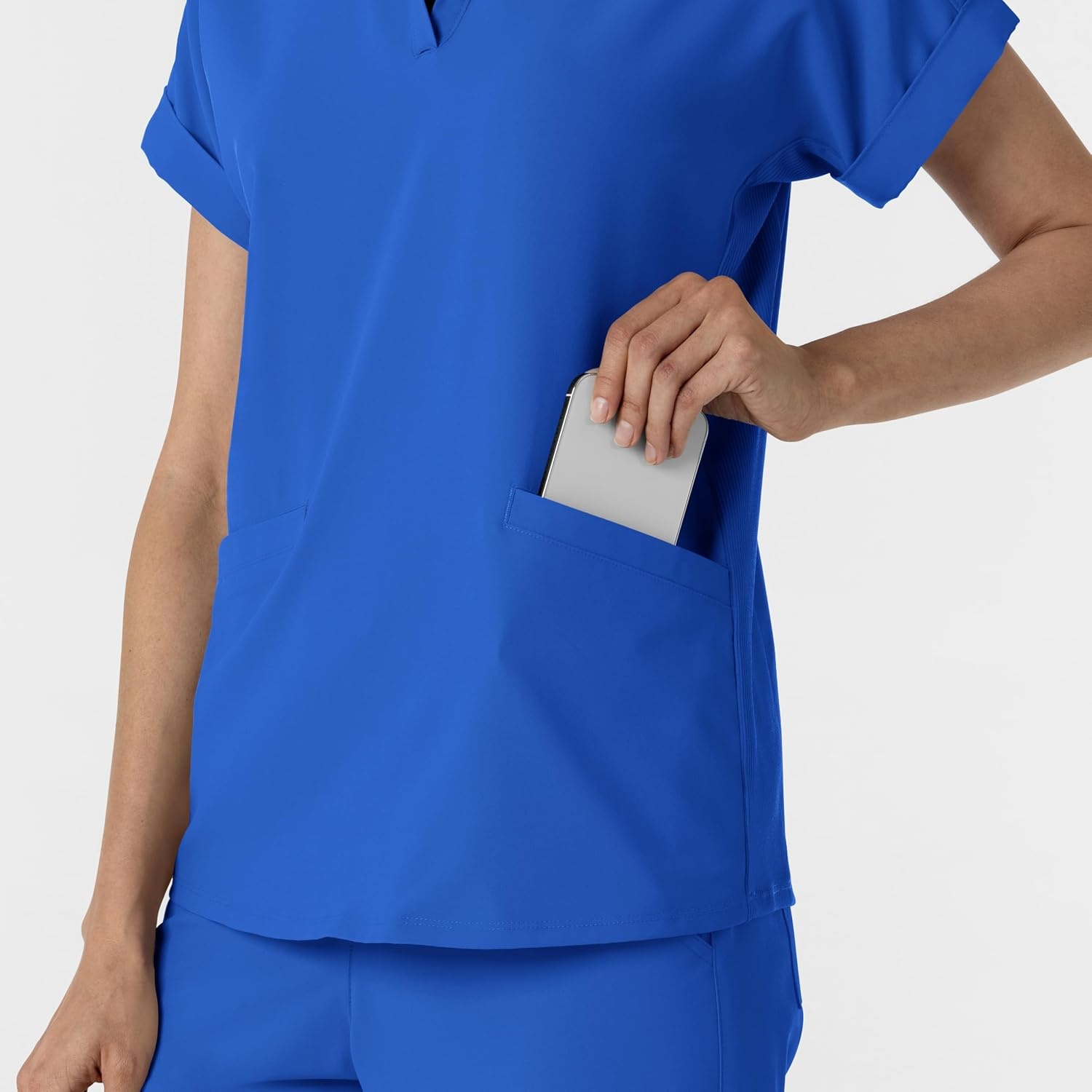 WINK Renew Women’s Flex-n-Reach Collared Scrub Top(Royal)