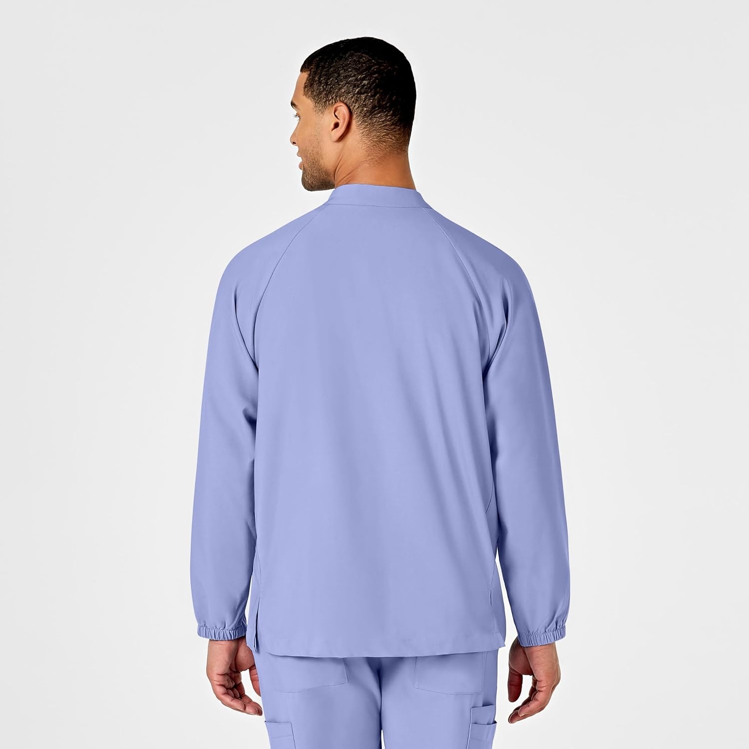 WINK W123 Men’s Zip Front Warm Up Jacket(Ceil Blue)