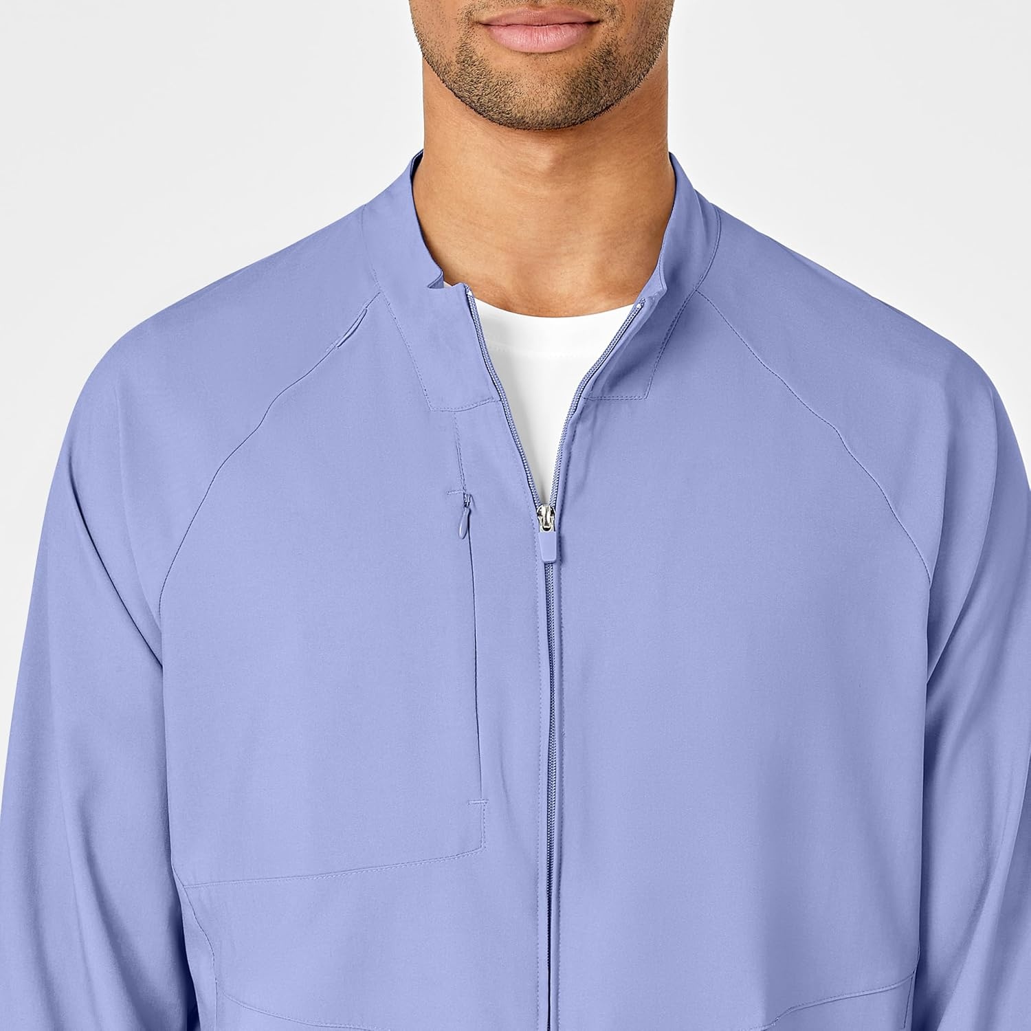 WINK W123 Men’s Zip Front Warm Up Jacket(Ceil Blue)