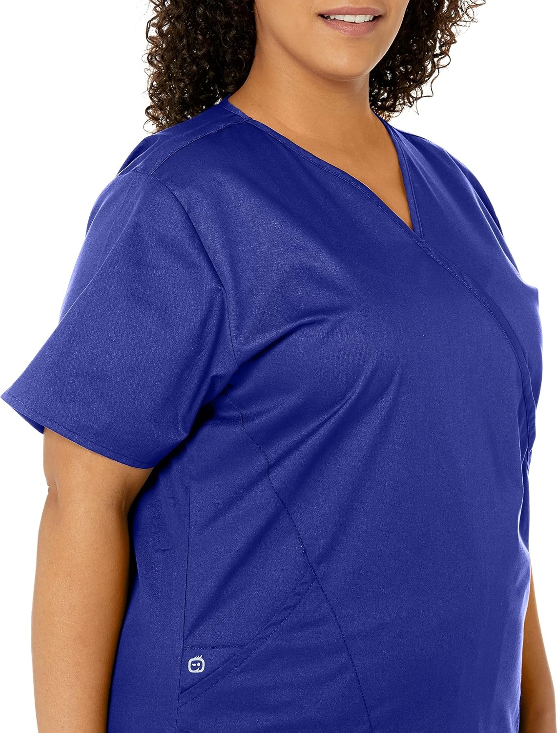 WINK WonderWORK Women’s Mock Wrap Scrub Top(Galaxy Blue)
