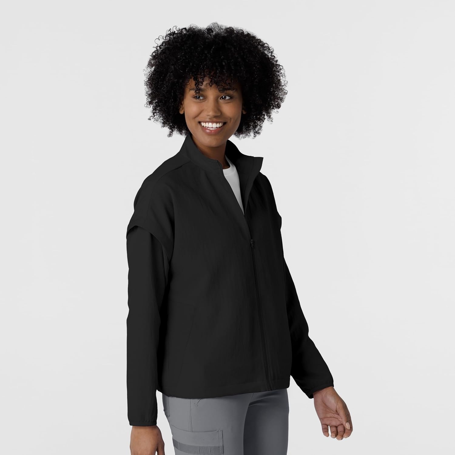 WonderWink Women’s Women’s Breezebreaker Scrub Jacket(Black)