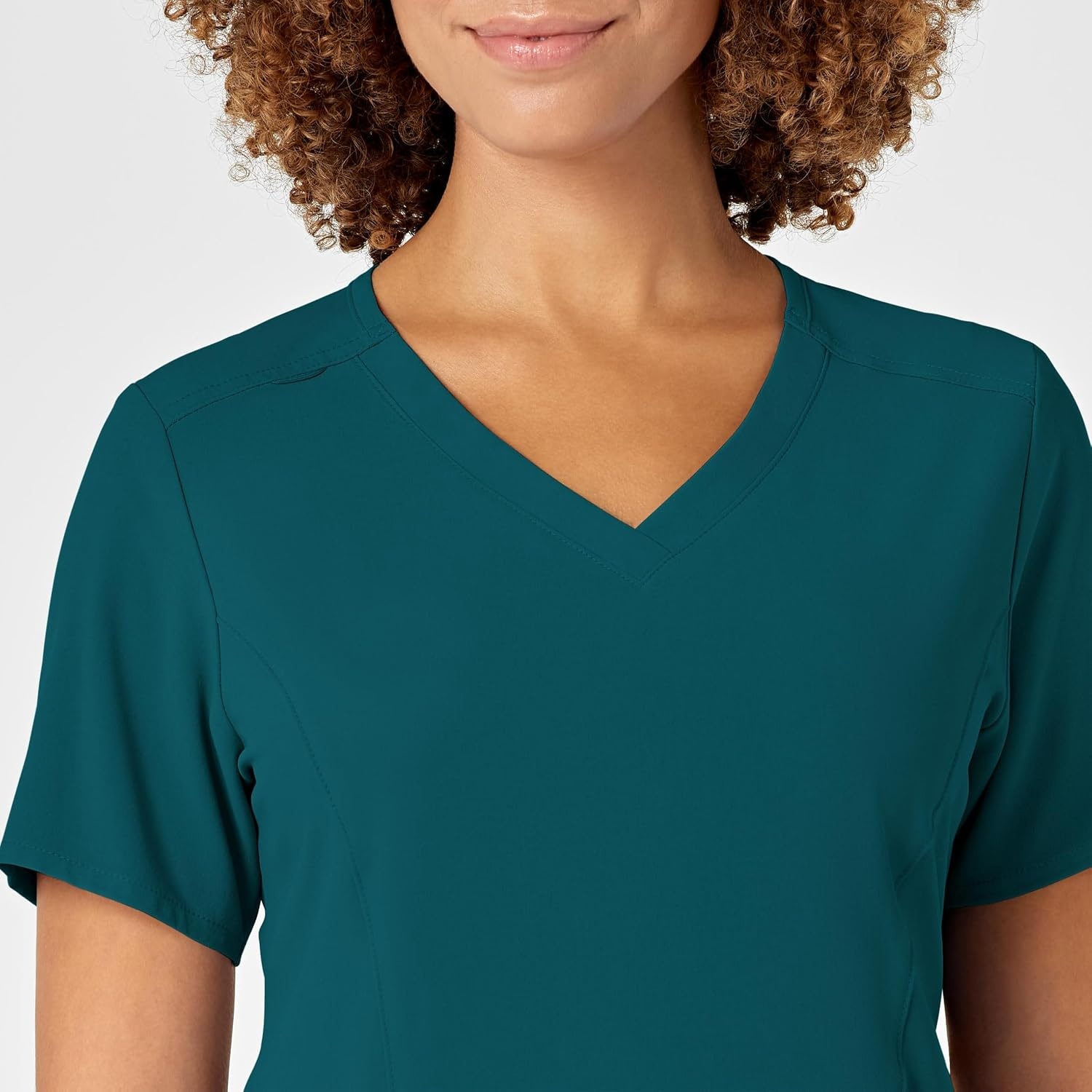 WonderWink Women’s Women’s V-Neck Scrub Top(Caribbean Blue)