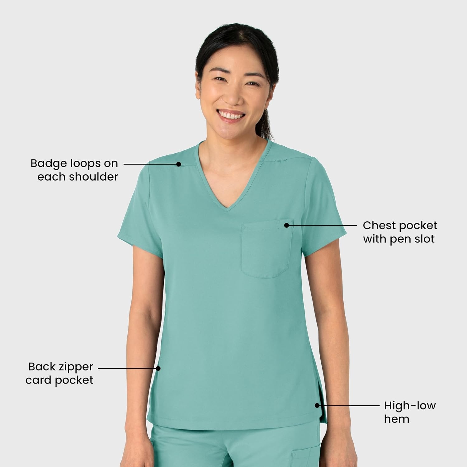 Wink Boundless Women’s Tuck-in Scrub Top(Turquoise)