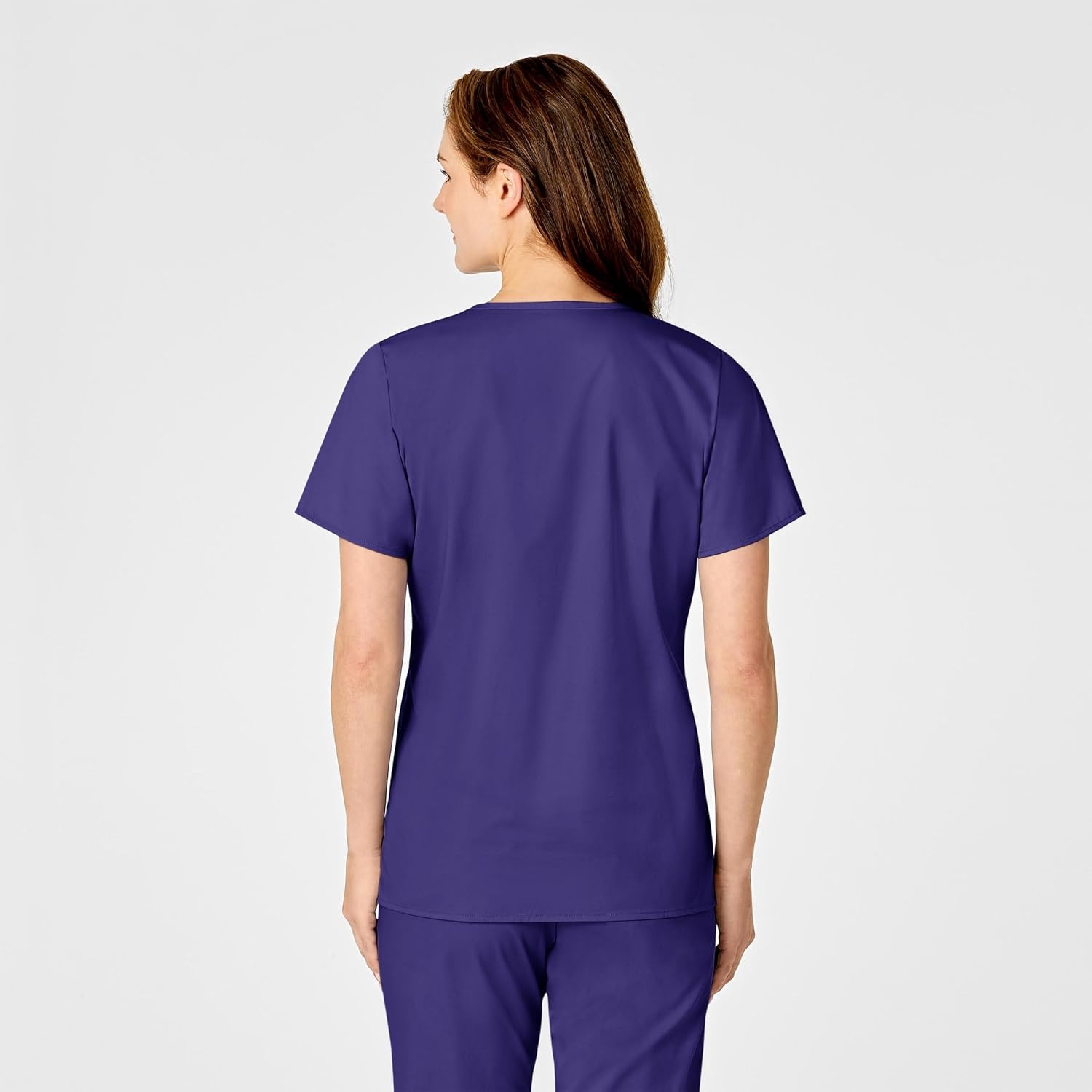 WINK WonderWORK Women’s Mock Wrap Scrub Top(Grape)