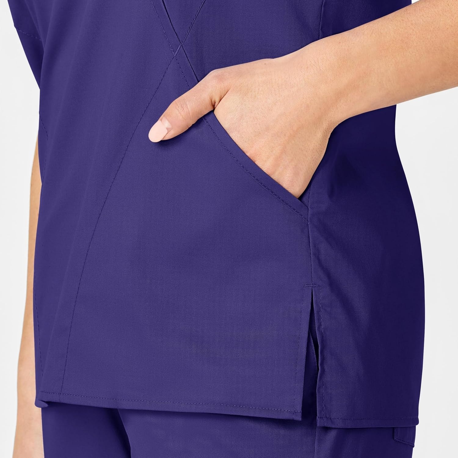 WINK WonderWORK Women’s Mock Wrap Scrub Top(Grape)