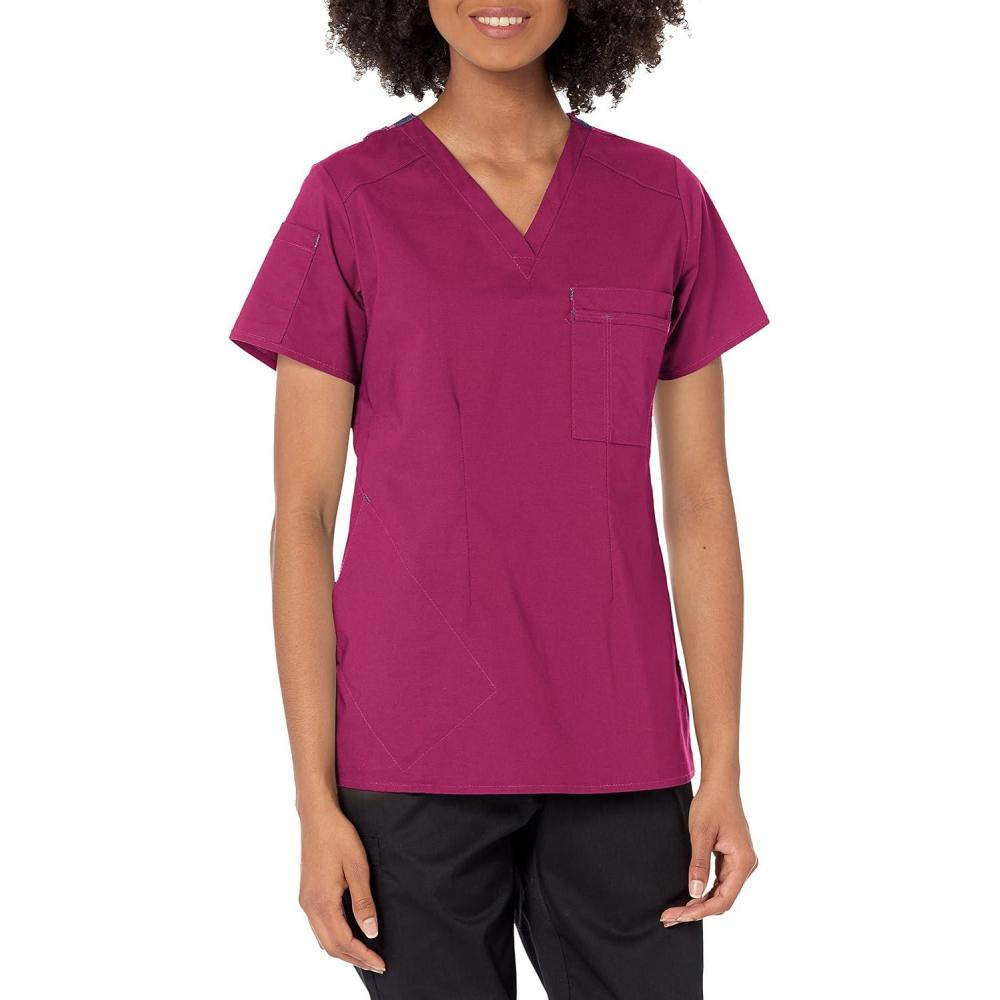 WonderWink Womens Women’s Joy V-nk Tuck-in TWomen’s Joy V-Nk Tuck-in T(Wine)