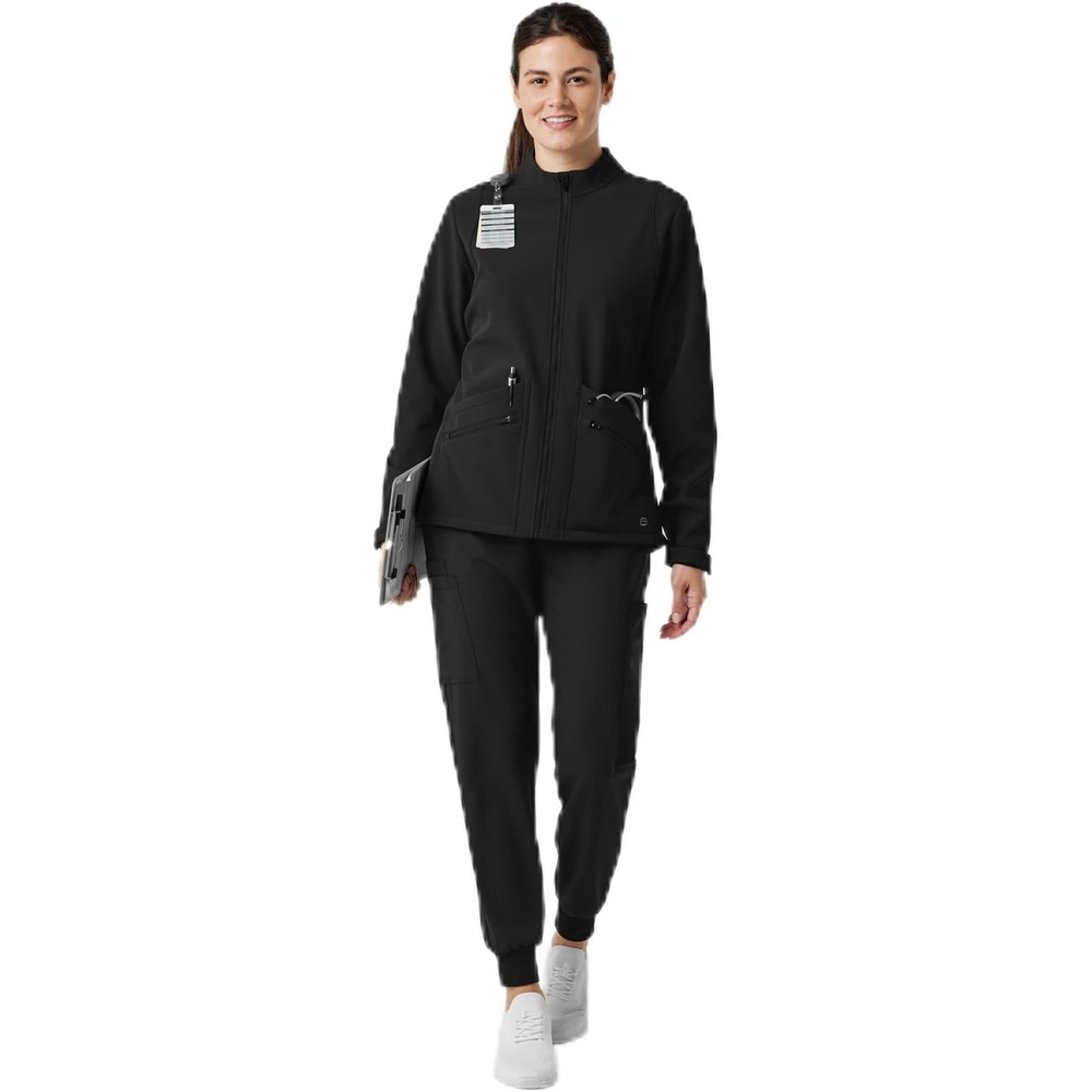 WINK Women’s Women’s Soft Shell Scrub Jacket(Black)