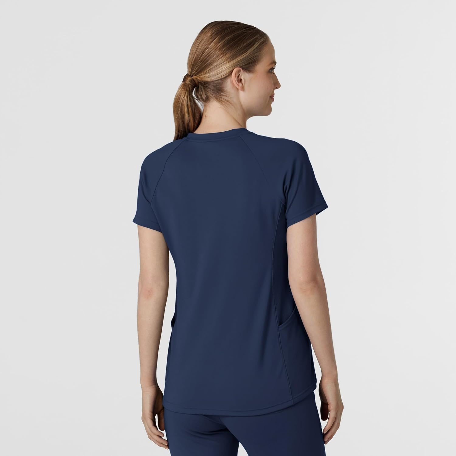 Wink Renew Women’s Flex-n-Reach V-Neck Raglan Scrub Top(Navy)