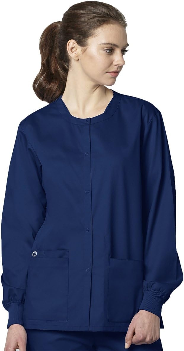 WonderWink Unisex Adult Unisex Snap Front Jacket(Navy)