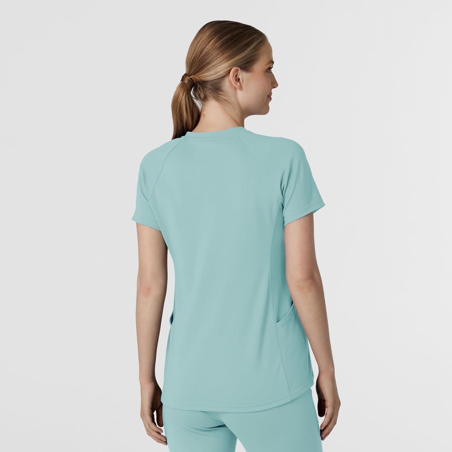 Wink Renew Women’s Flex-n-Reach V-Neck Raglan Scrub Top(Coastal Blue)