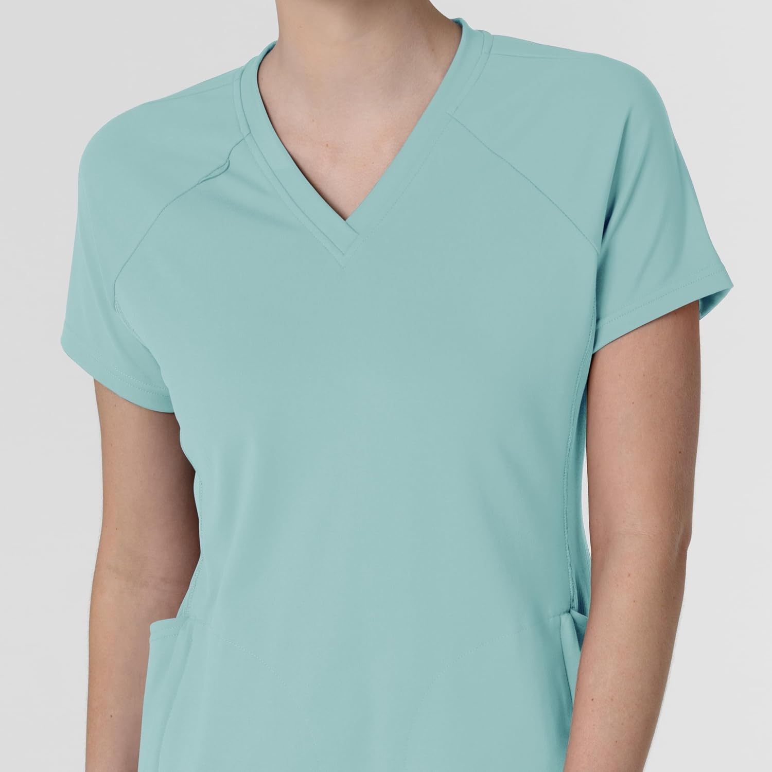 Wink Renew Women’s Flex-n-Reach V-Neck Raglan Scrub Top(Coastal Blue)