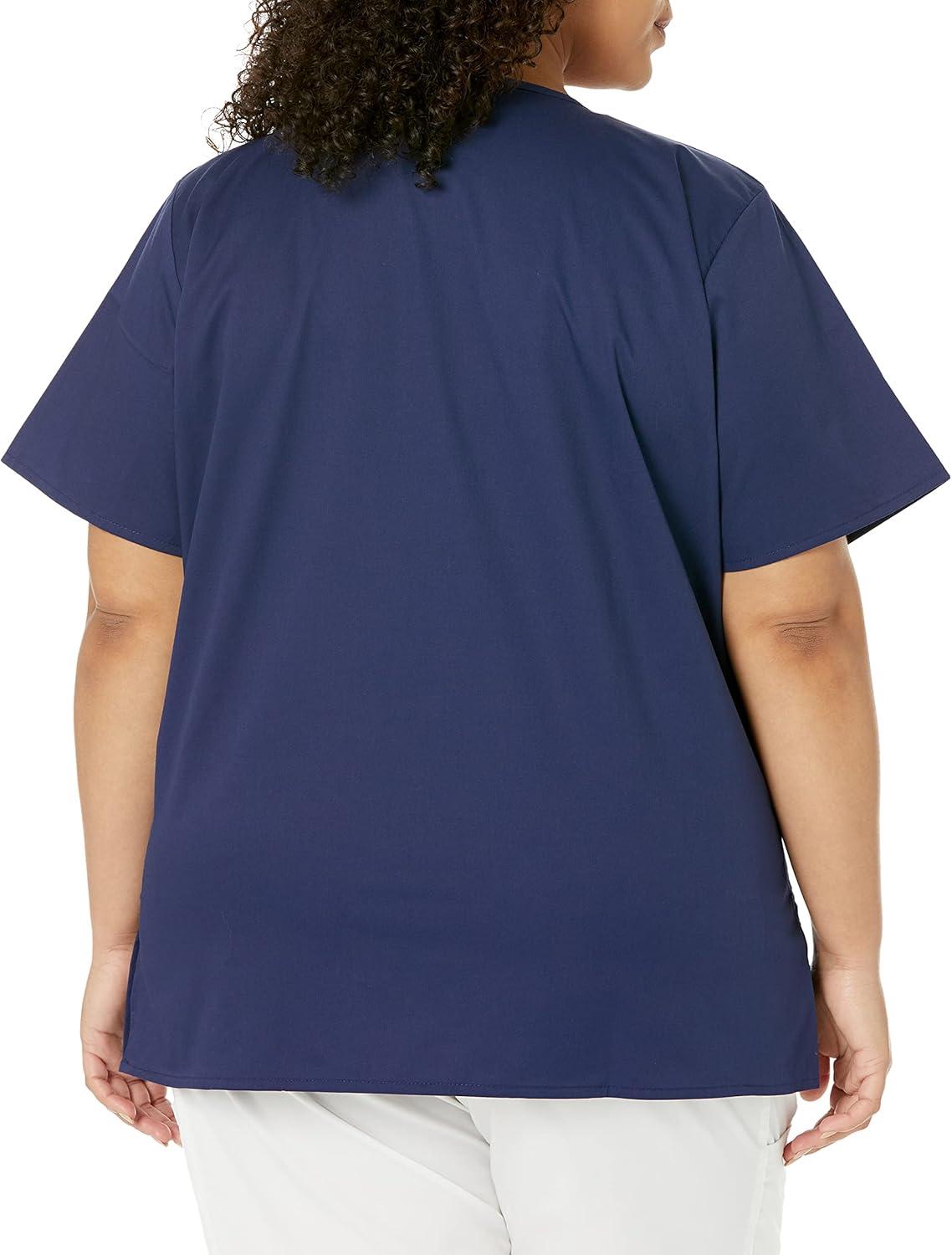 WonderWink Women’s Wonderwork Women’s Mock Wrap Scrub Top(Navy)