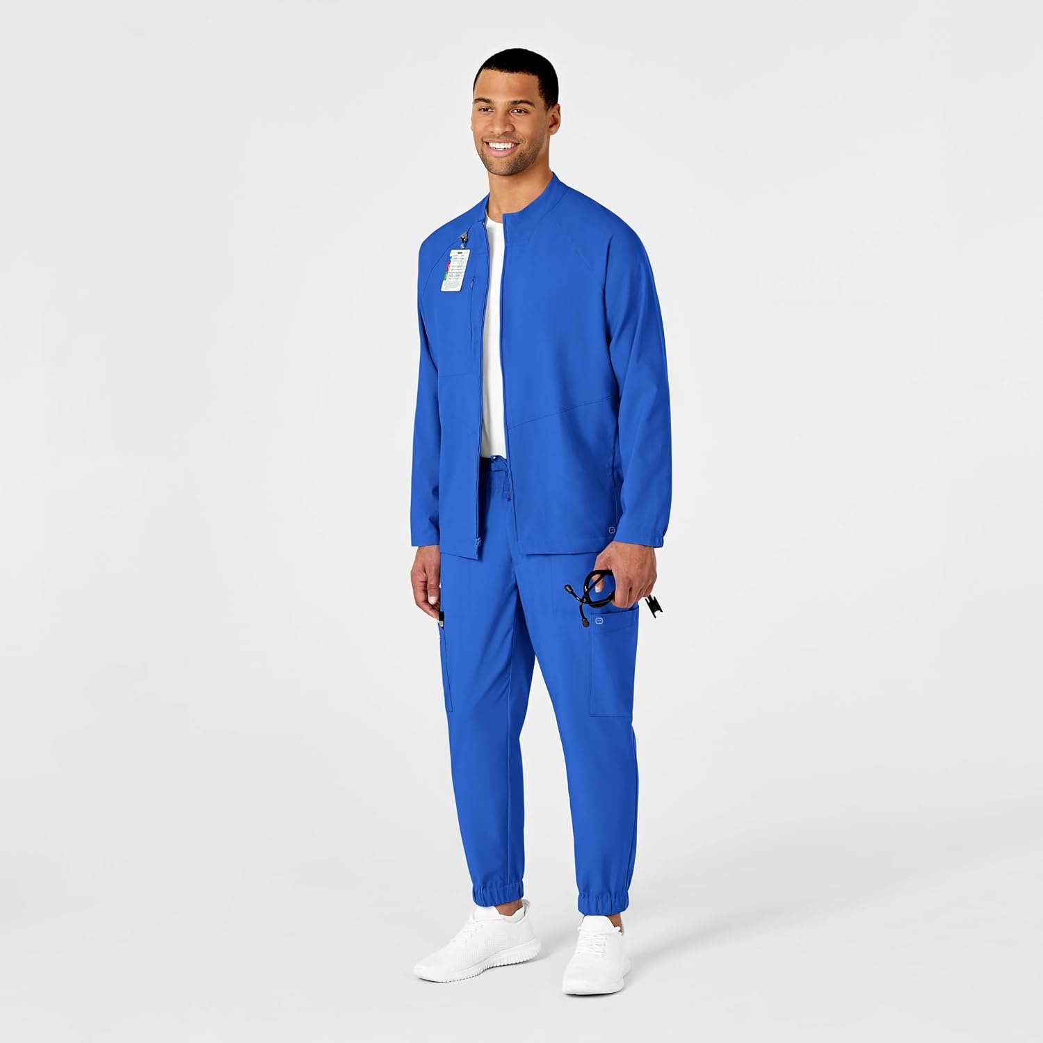 WINK W123 Men’s Zip Front Warm Up Jacket(Royal)