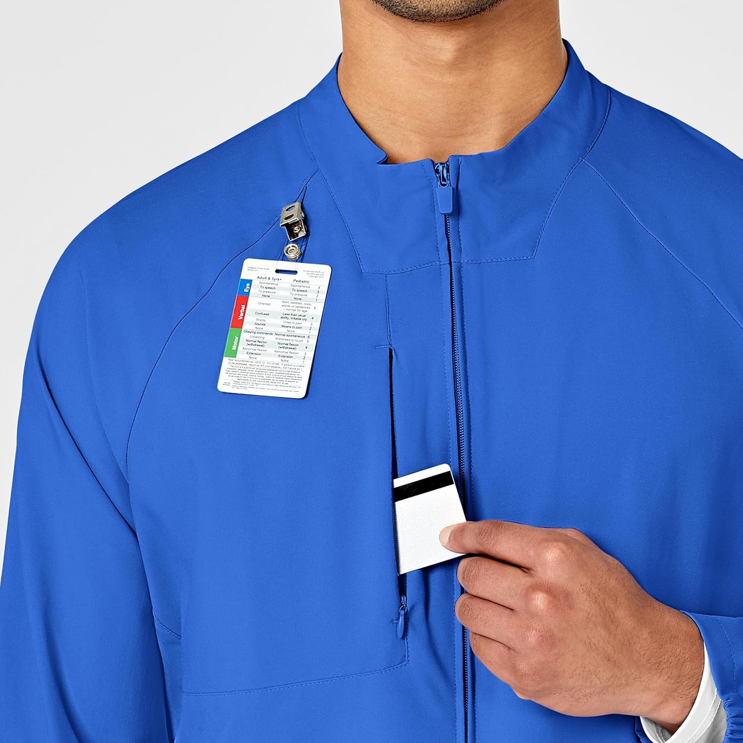 WINK W123 Men’s Zip Front Warm Up Jacket(Royal)