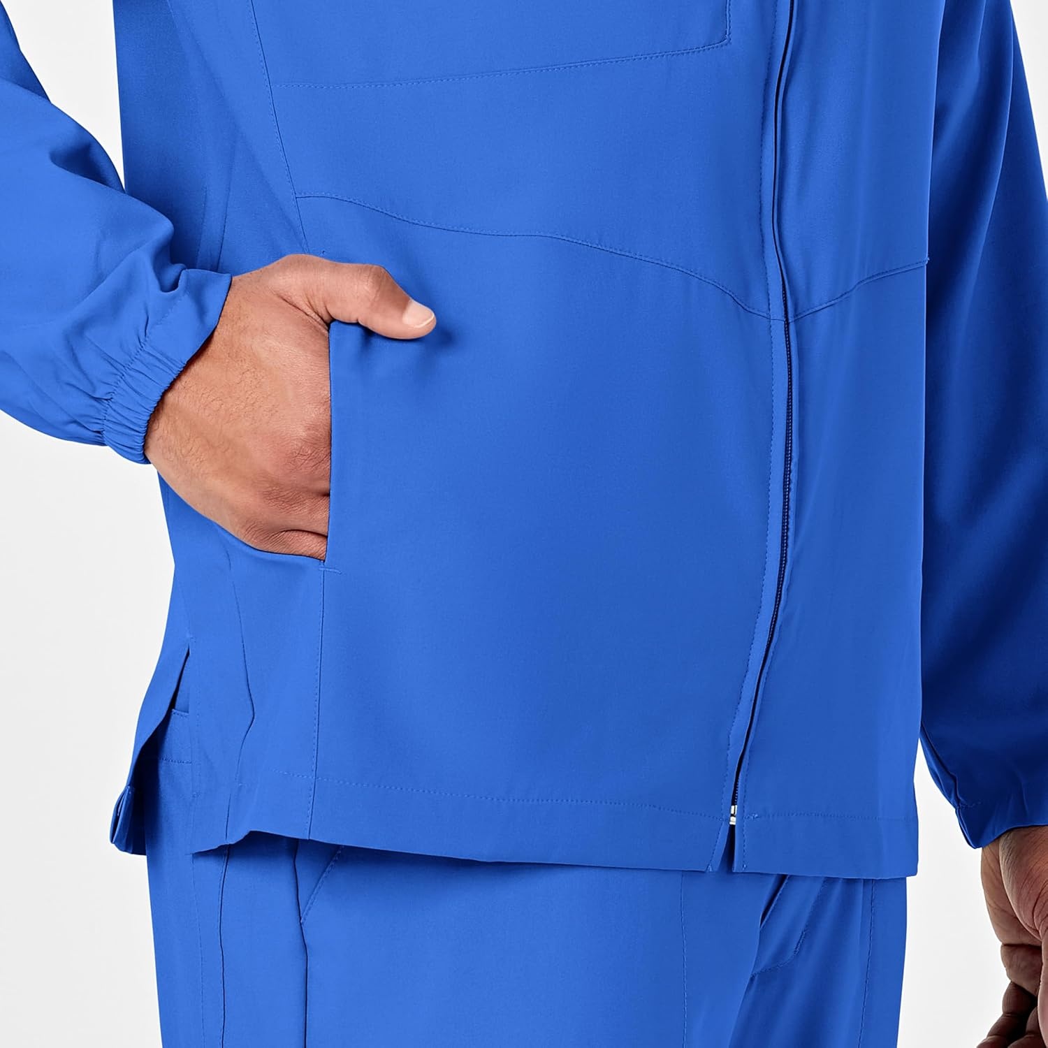 WINK W123 Men’s Zip Front Warm Up Jacket(Royal)