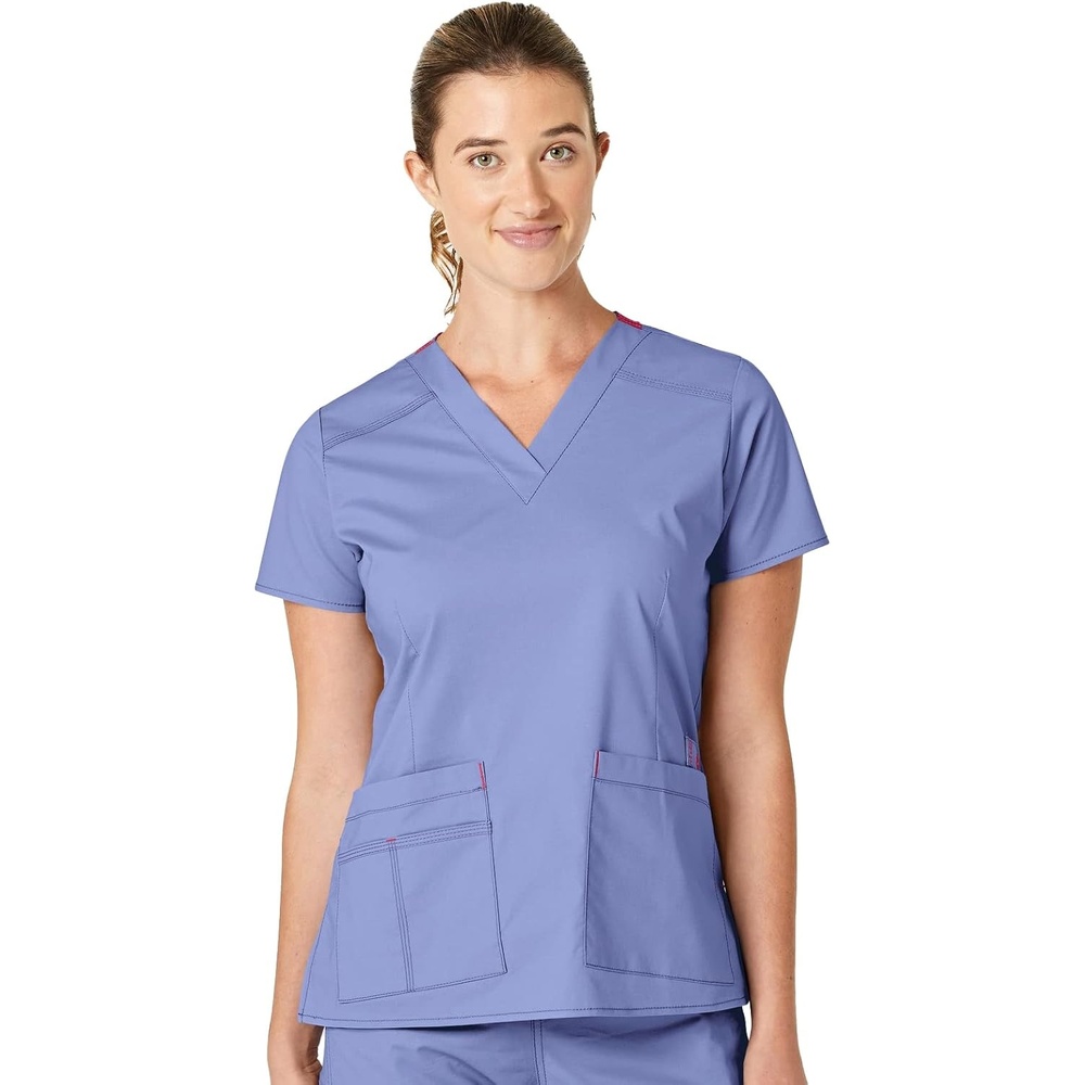 Wink WonderFLEX Women’s Verity V-Neck Scrub Top(Ceil Blue)