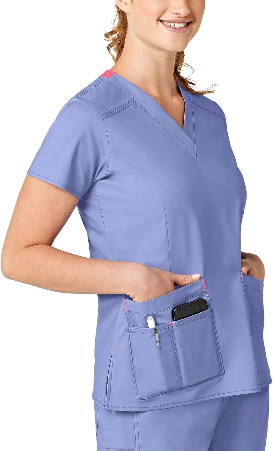 Wink WonderFLEX Women’s Verity V-Neck Scrub Top(Ceil Blue)