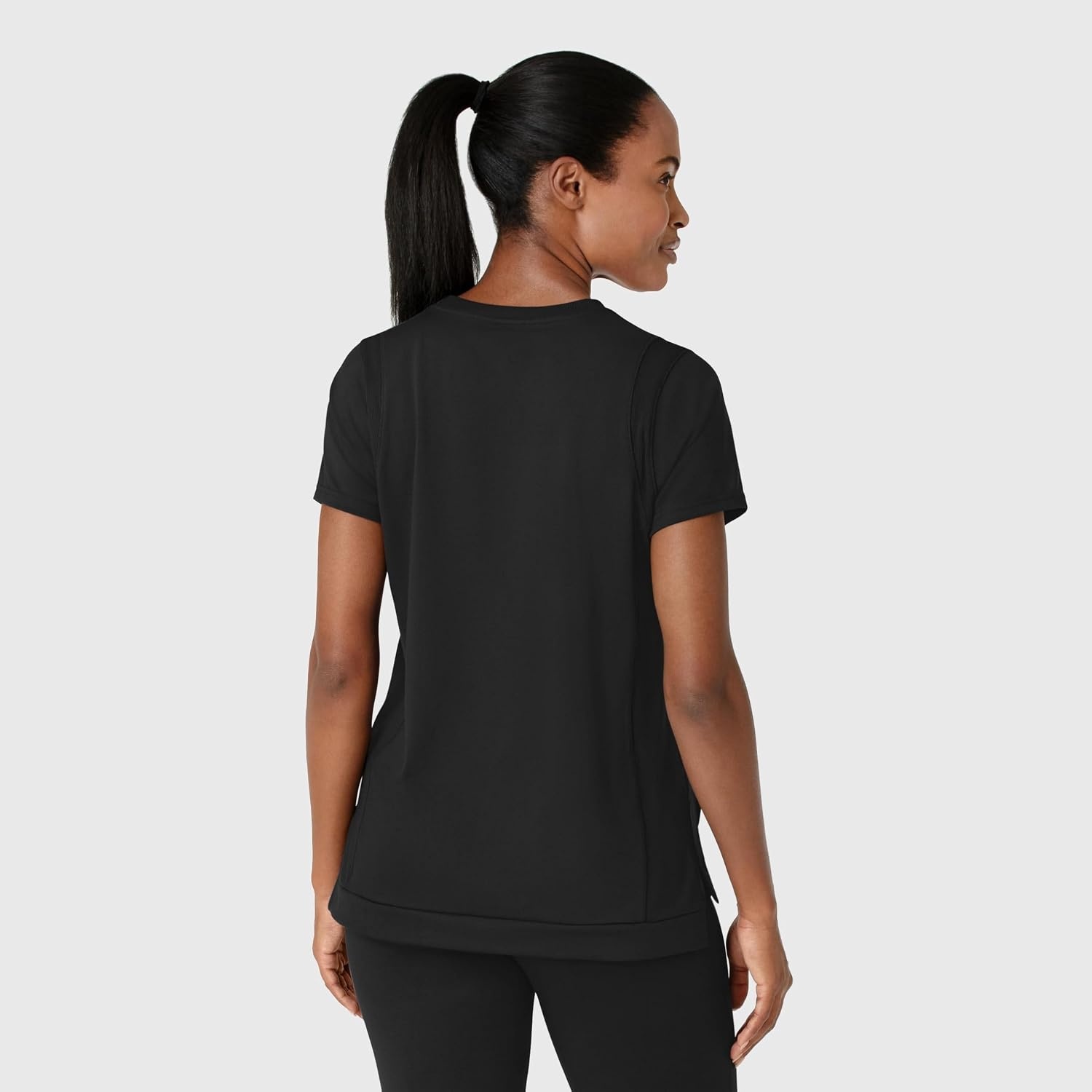 Wink Renew Women’s Flex-n-Reach Crew Neck Scrub Top(Black)