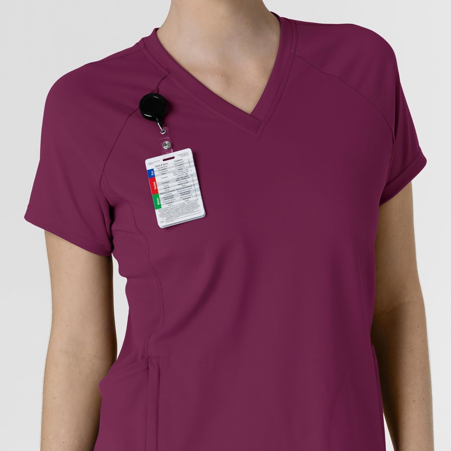 Wink Renew Knit Women’s Flex-n-Reach V-Neck Raglan Scrub Top(Wine)