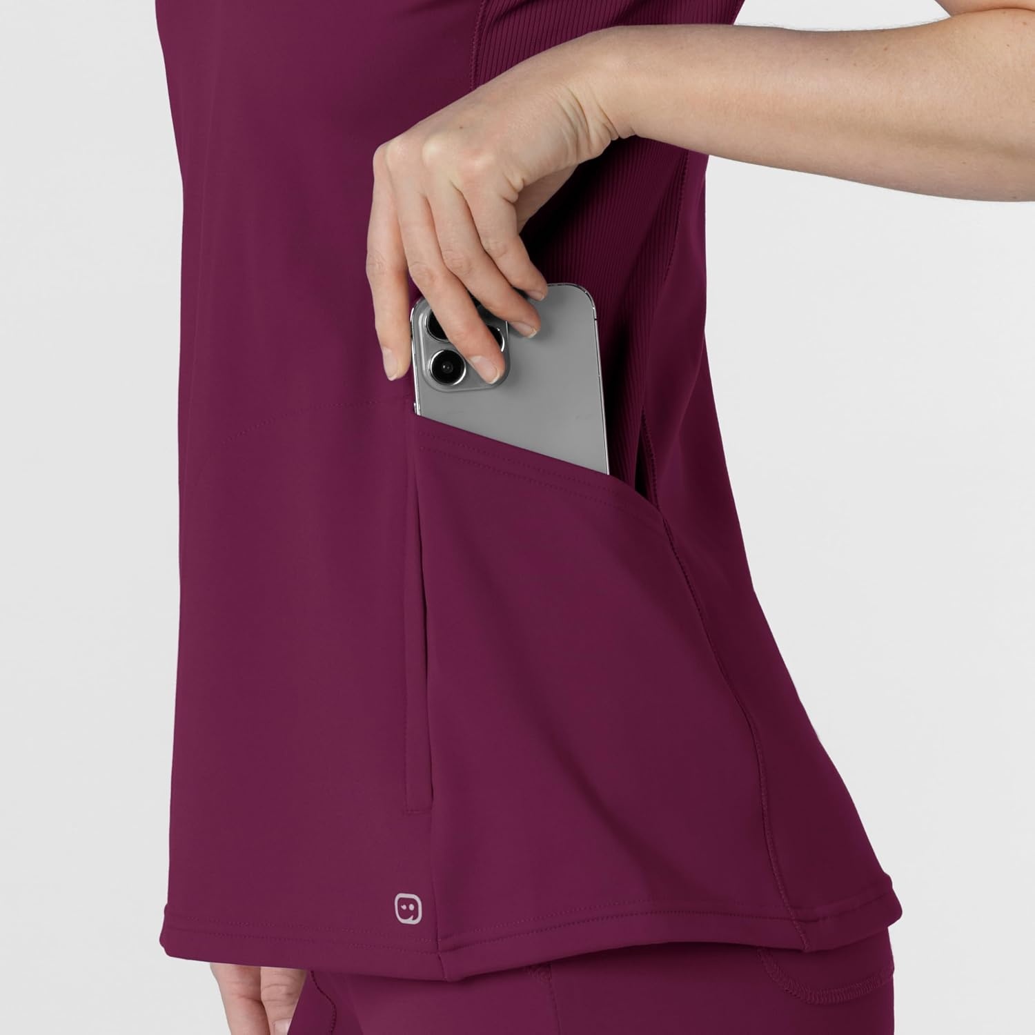 Wink Renew Knit Women’s Flex-n-Reach V-Neck Raglan Scrub Top(Wine)