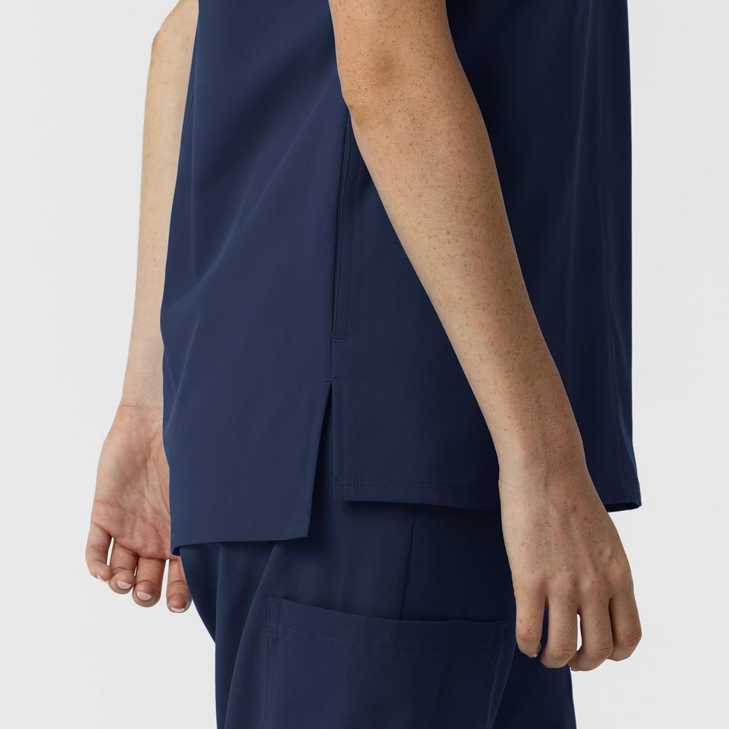 Wink Women’s Women’s Drop Shoulder Tunic Scrub Top(Navy)