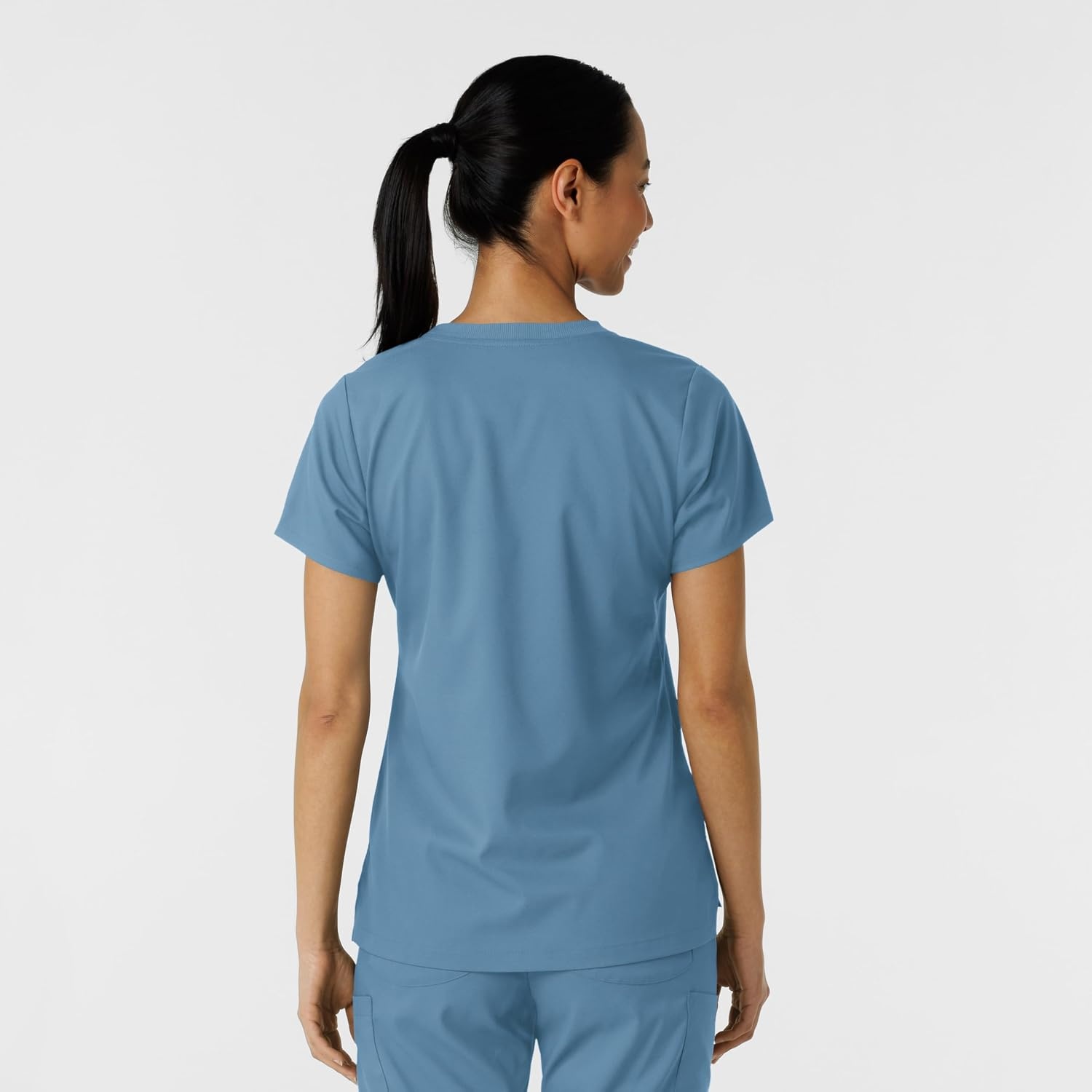Wink Scrubs for Women, Boundless, Classic Tee with 1 Pocket(Pacific Blue)