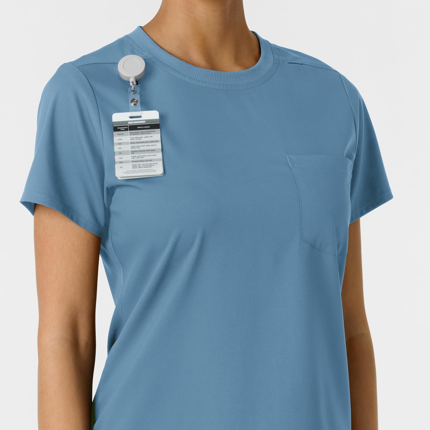 Wink Scrubs for Women, Boundless, Classic Tee with 1 Pocket(Pacific Blue)