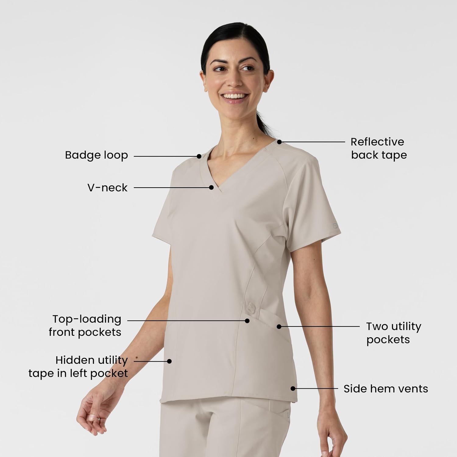 Wink Boundless Women’s Tuck-in Scrub Top(Cloud)