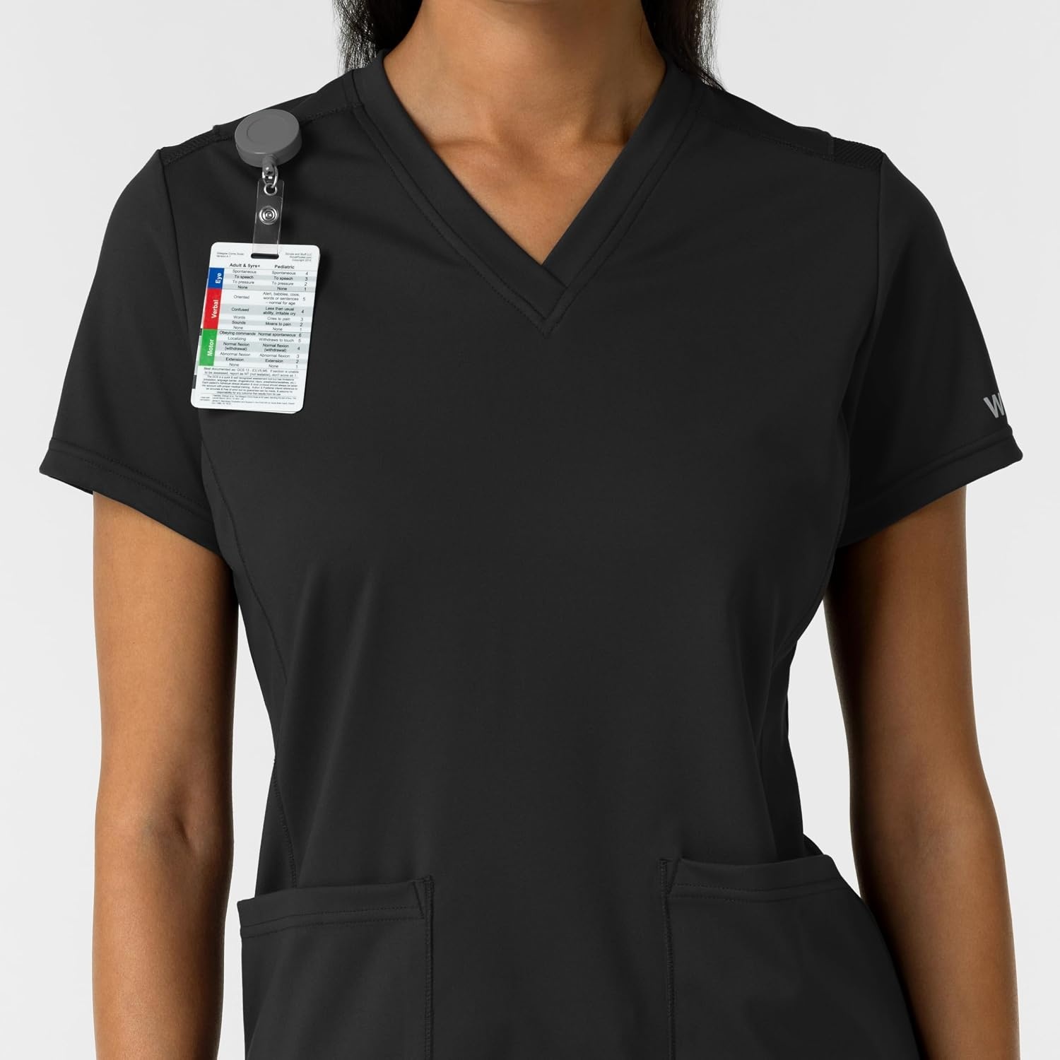 Wink Women’s Women’s 2-Pocket Scrub Top(Black)