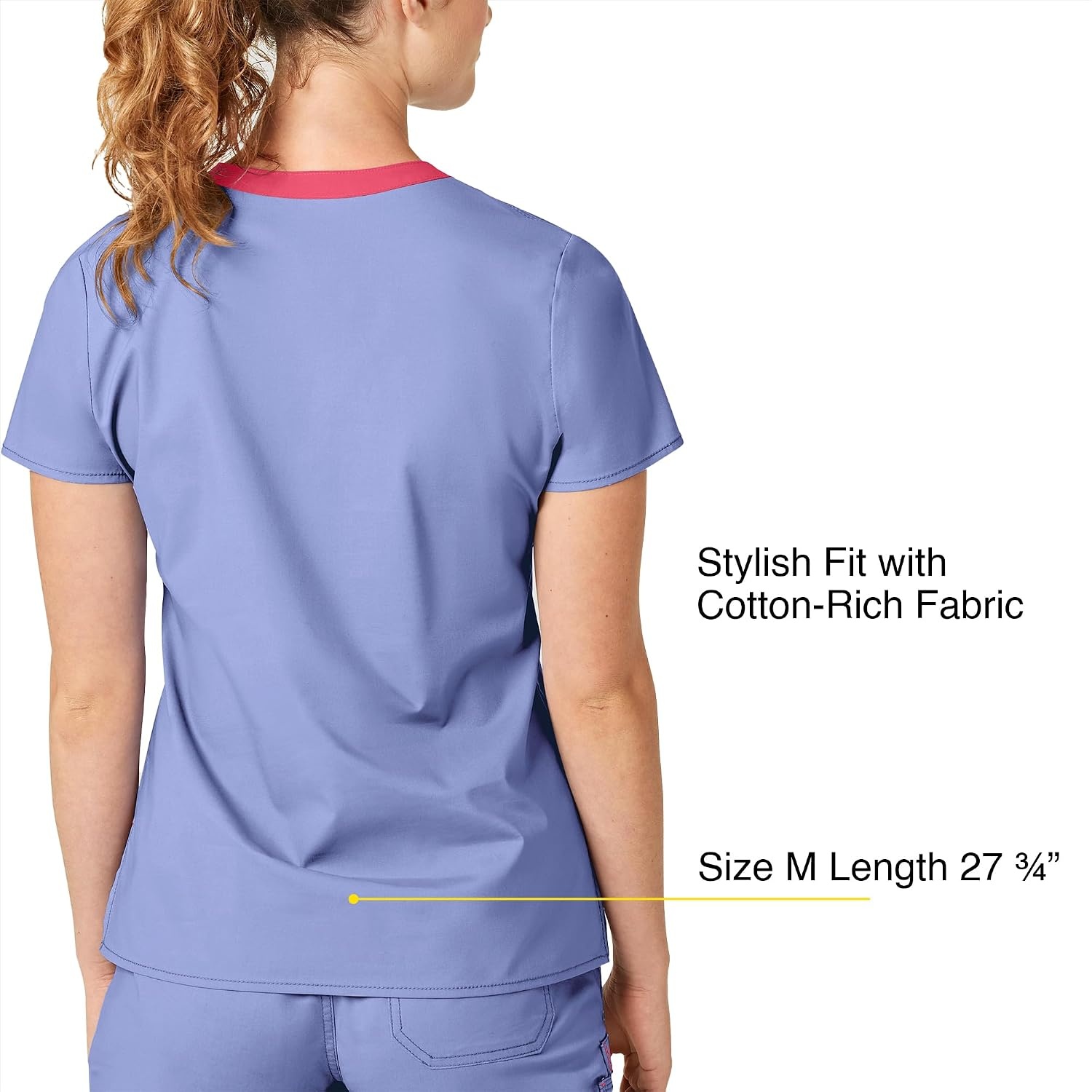 WonderWink Women’s Wonderflex Verity Scrub Top, Ceil Blue, X-Large