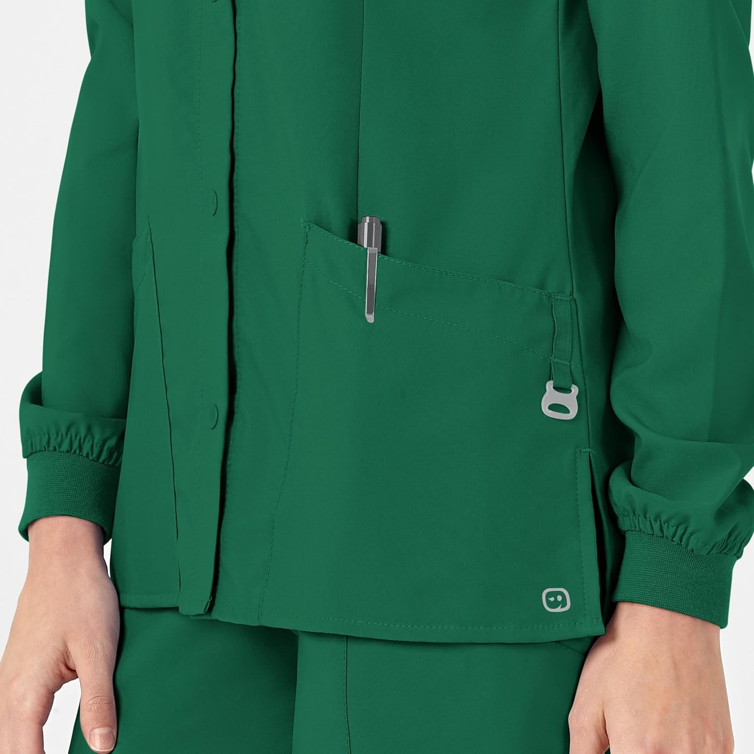 Wink W123 Women’s Crew Neck Warm Up Jacket(Hunter)