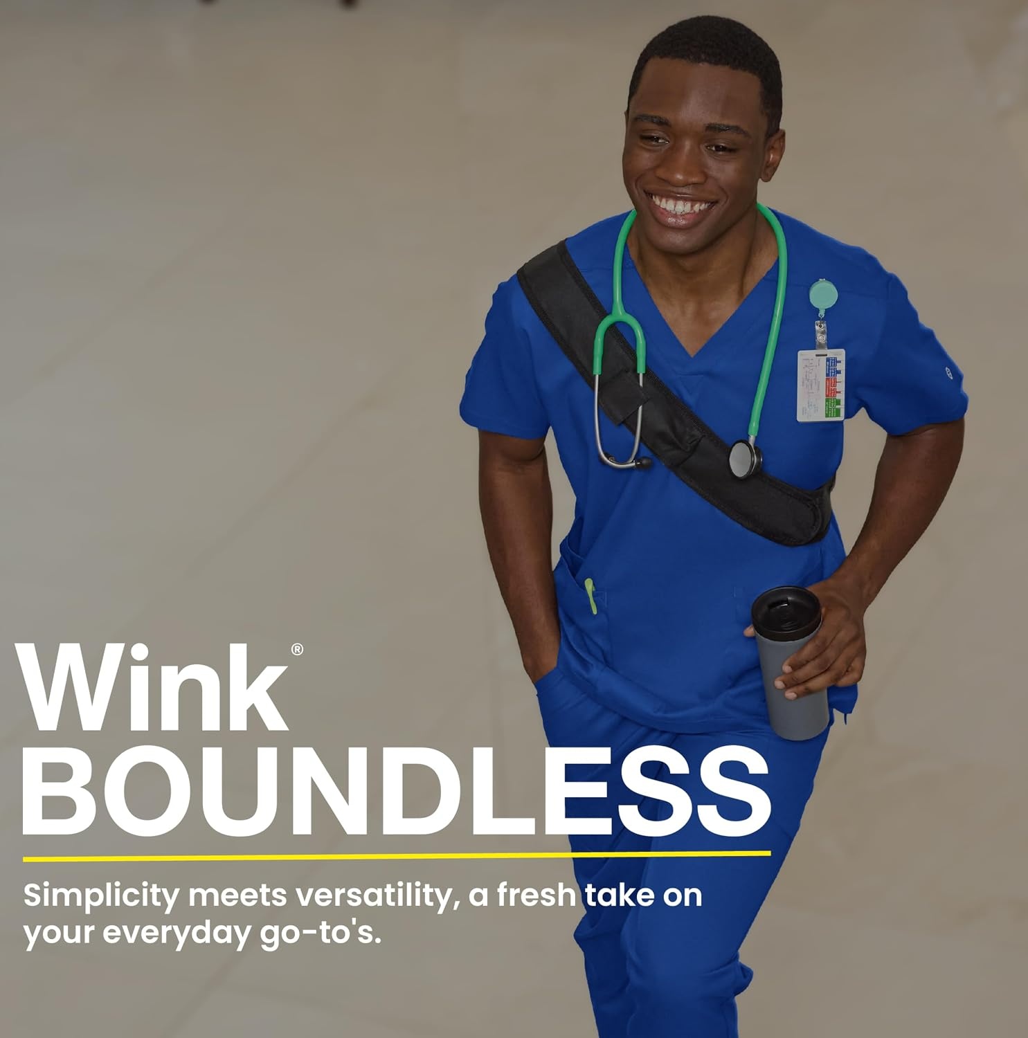 Wink Boundless Unisex V-Neck Scrub Top(Royal)
