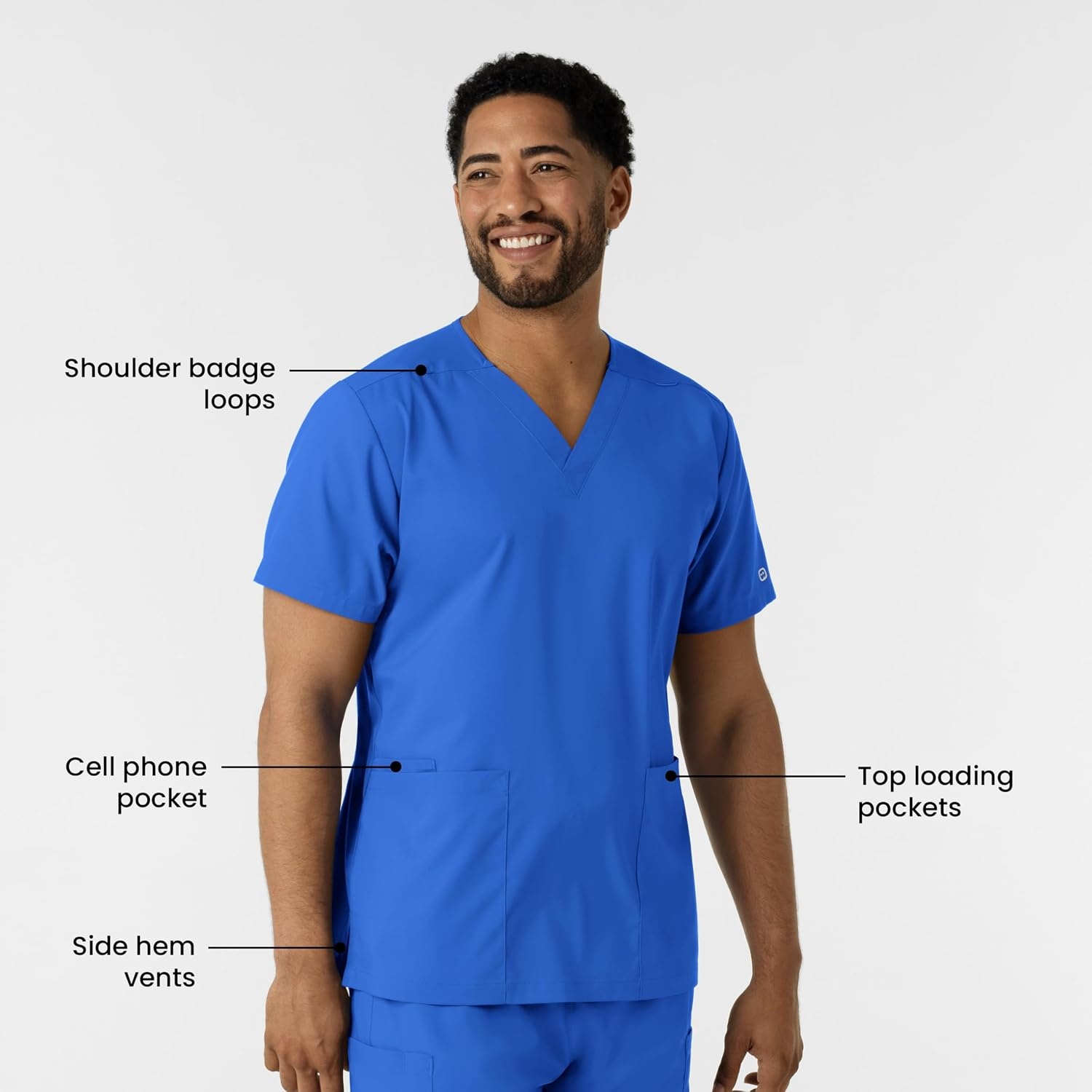 Wink Boundless Unisex V-Neck Scrub Top(Royal)