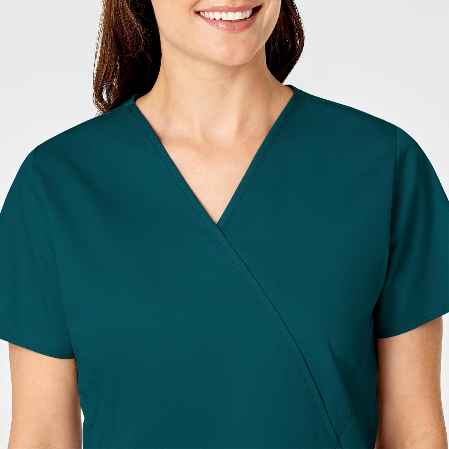 WINK WonderWORK Women’s Mock Wrap Scrub Top(Caribbean)