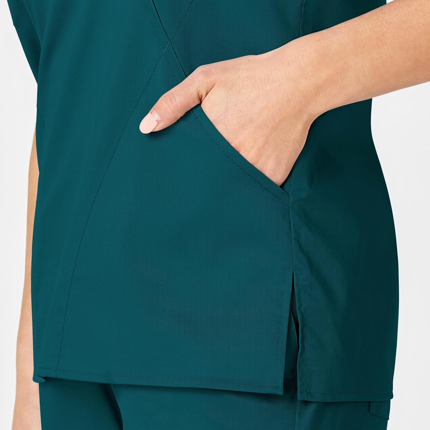 WINK WonderWORK Women’s Mock Wrap Scrub Top(Caribbean)