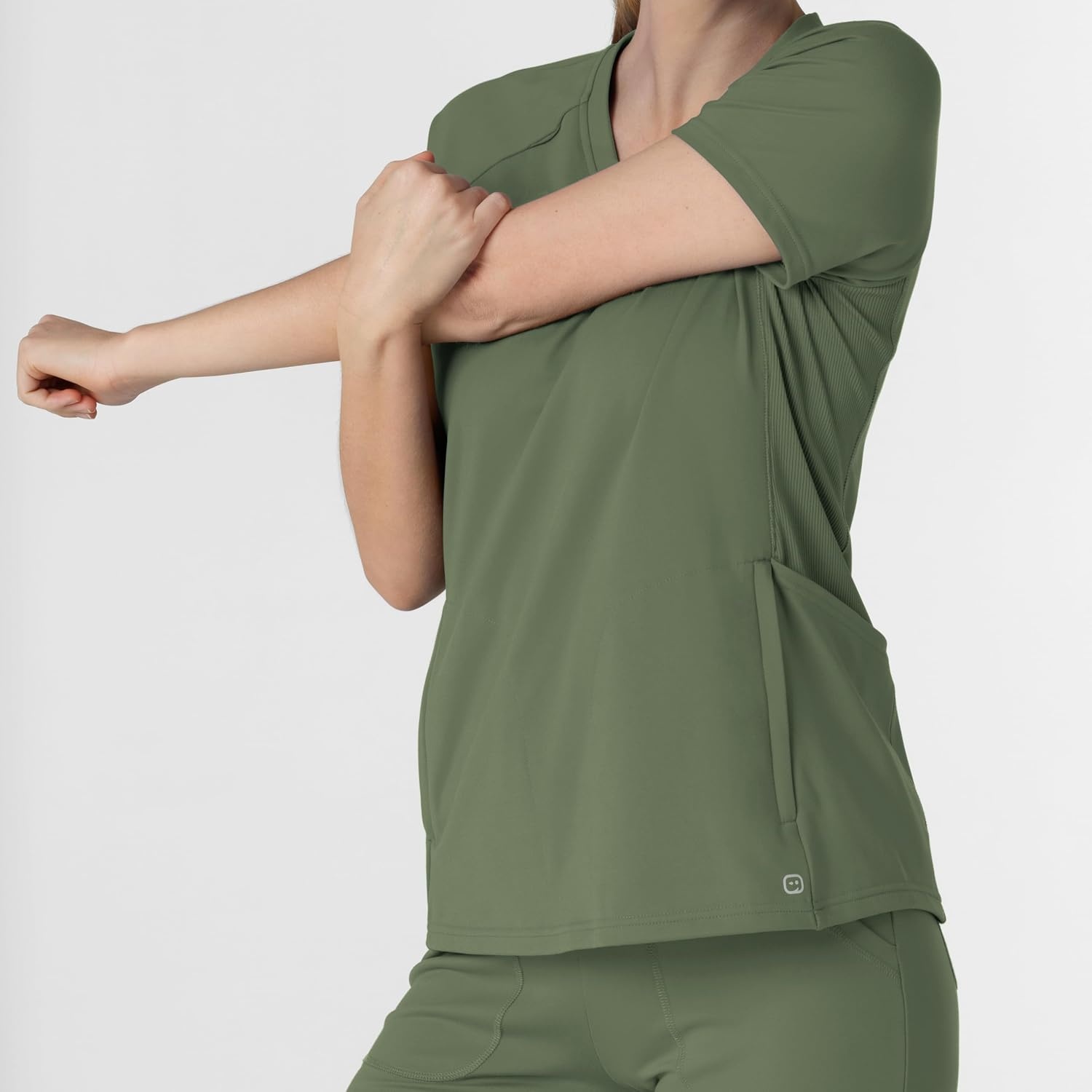Wink Renew Women’s Flex-n-Reach V-Neck Raglan Scrub Top(Olive)
