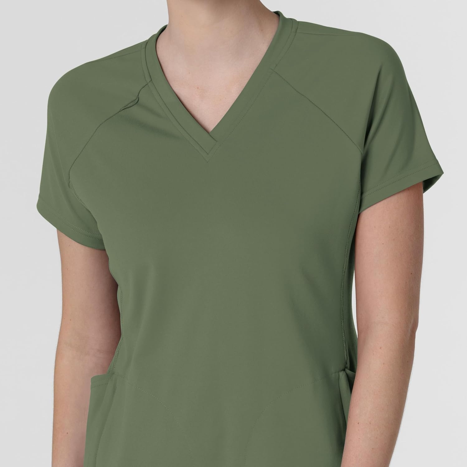 Wink Renew Women’s Flex-n-Reach V-Neck Raglan Scrub Top(Olive)