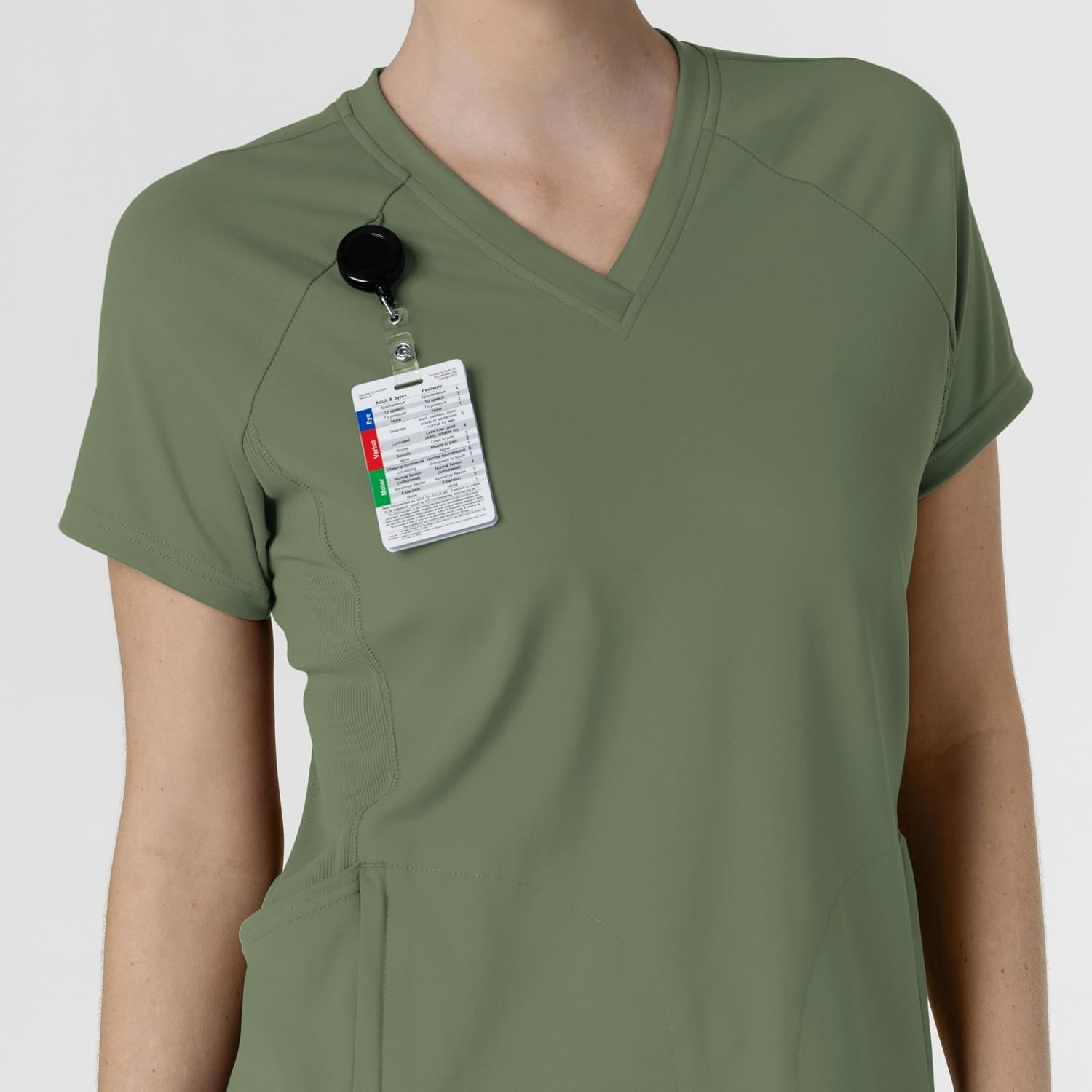Wink Renew Women’s Flex-n-Reach V-Neck Raglan Scrub Top(Olive)