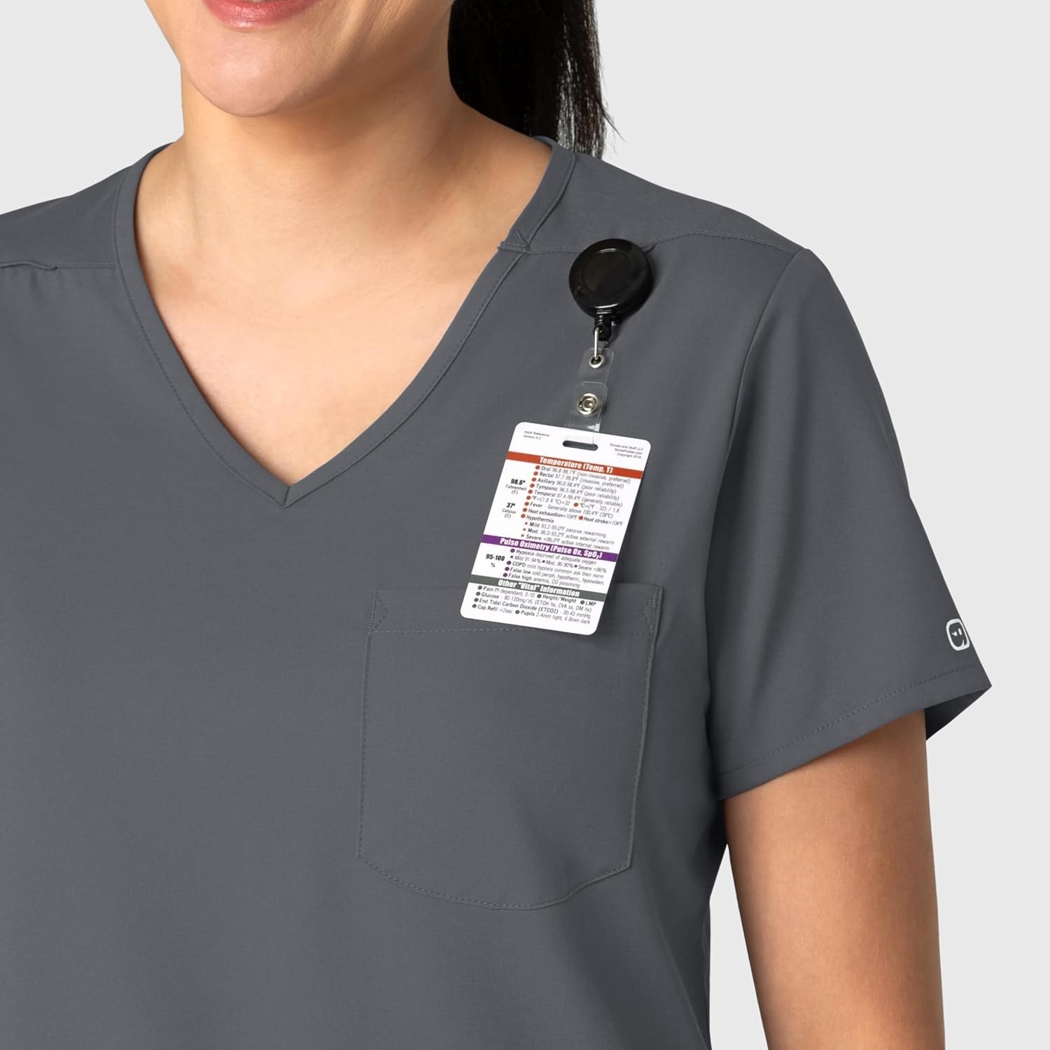 Wink Boundless Women’s Tuck-in Scrub Top(Pewter)