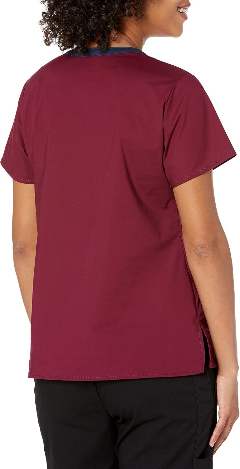 WonderWink Women’s Wonderflex Verity Scrub Top, Wine, XX-Large