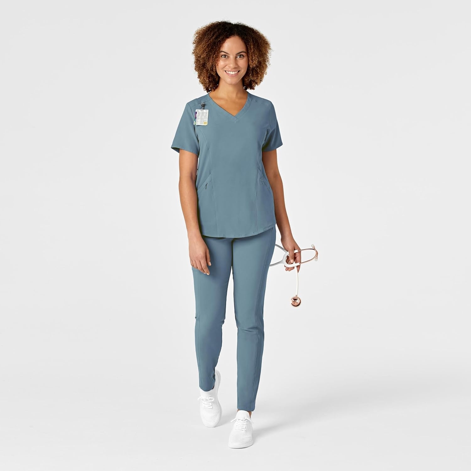 WINK Renew Women’s V-Neck Scrub Top(Elemental Blue)